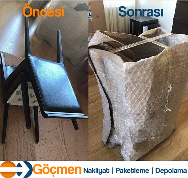 Asansörlü nakliye sandalye ambalajlama Asansörlü nakliye sandalye ambalajlama