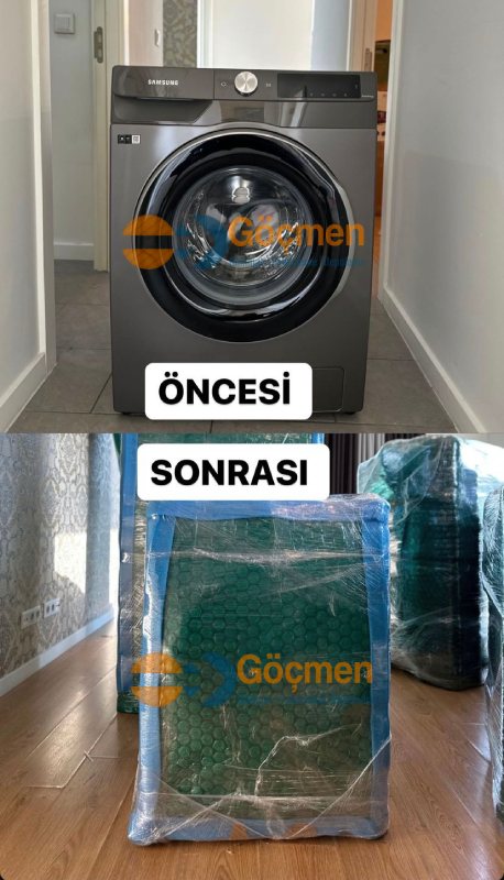 çamaşır makinası paketleme öncesi ve sonrası hizmeti gebze evden eve nakliyat